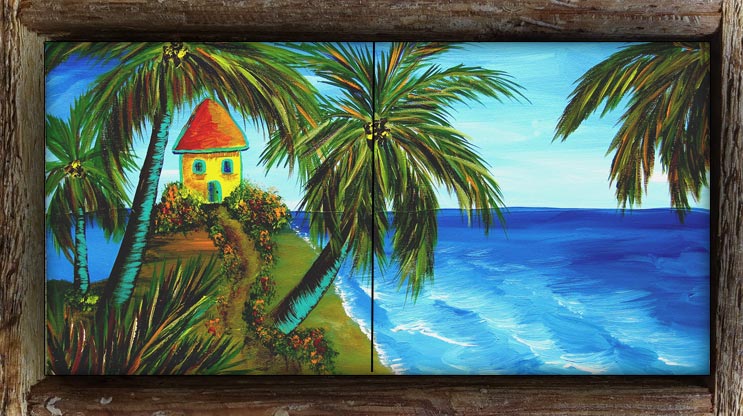 "Paradise Point" 2 Tile Mini Mural