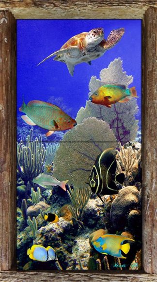 "Roatan Reef" 2 Tile Mini Mural
