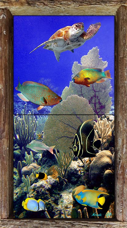 "Roatan Reef" 2 Tile Mini Mural