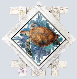 "Seafans and Turtle" Diamond Lid