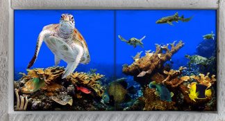 "Turtle Reef" 2 Tile Mini Mural