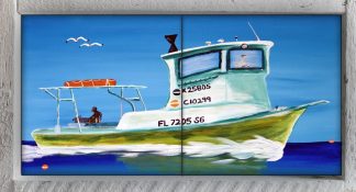 "Working a Trap Line" 2 Tile Mini Mural