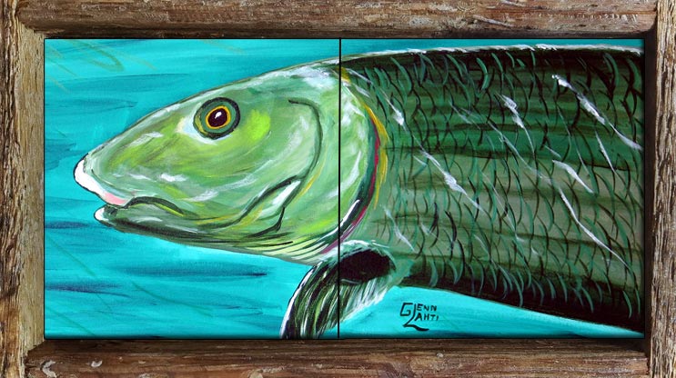 "Bonefish in the Shallows" 2 Tile Mini Mural