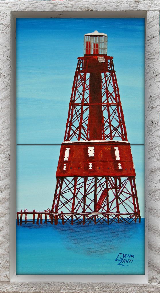 "Carysfort Reef Lighthouse" 2 Tile Mini Mural