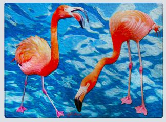 "Flamingo Duo" Cutting Board
