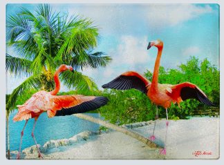 "Flamingo Flapping" Cutting Board