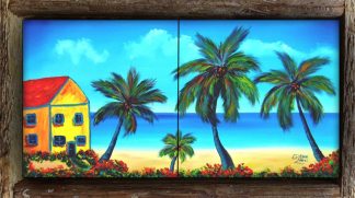 "Margaritaville" 2 Tile Mini Mural
