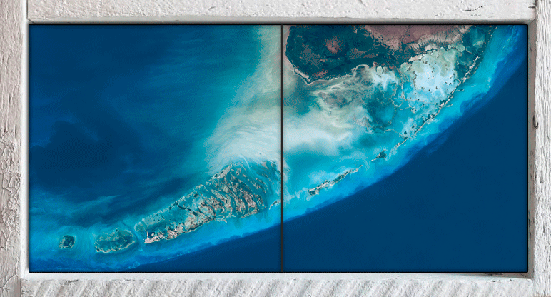 "Satellite View" 2 Tile Mini Mural