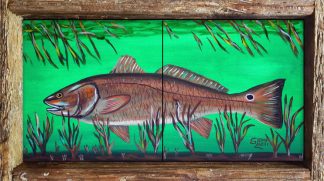 "Skinny Water Red" 2 Tile Mini Mural