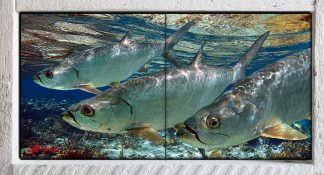 "Three Tarpon in the Shallows"