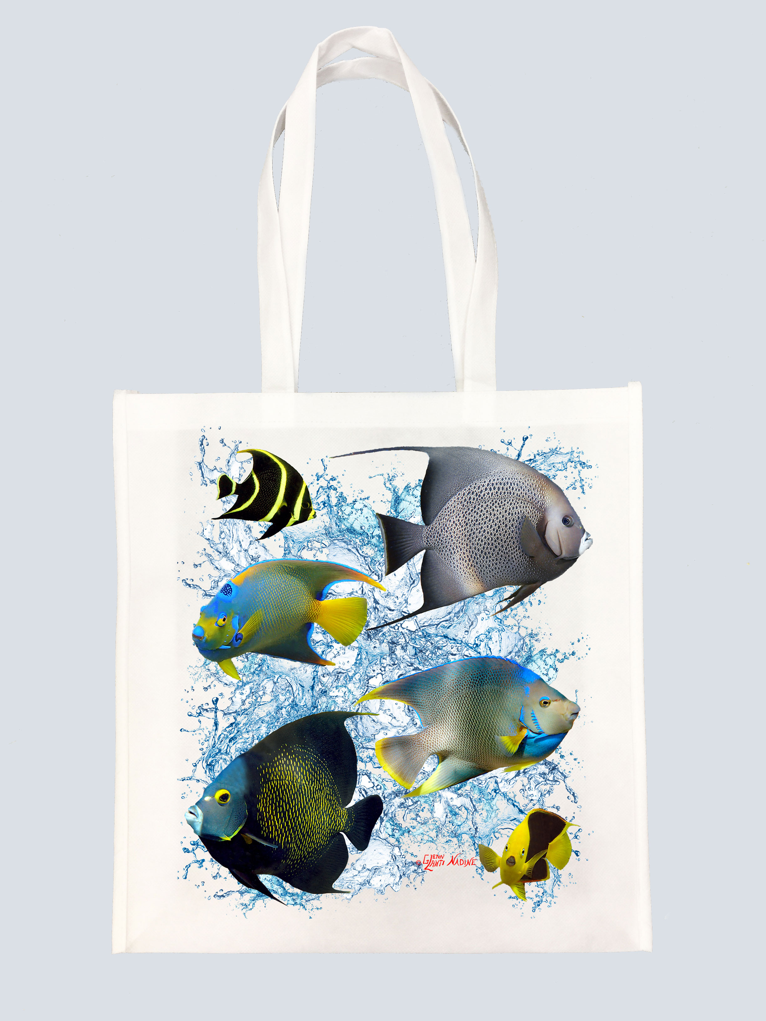 "Angelfish Splash" Tote Bag