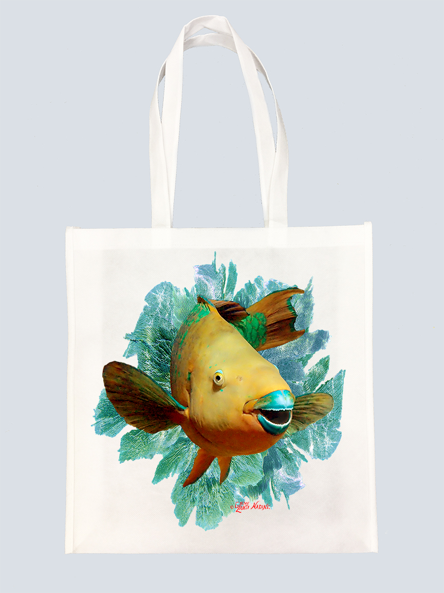 "Orange Parrotfish with Seafan" Tote Bag