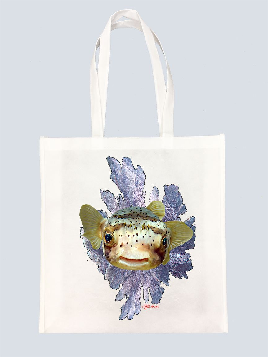 "Puffer Fish with Seafan" Tote Bag