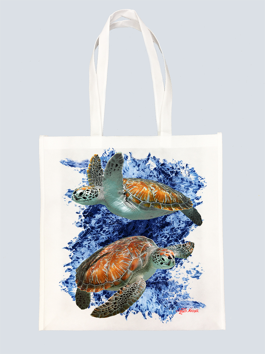 "Turtles with Sea Splash" Tote Bag
