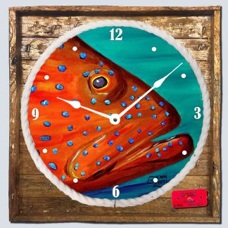 "Coral Grouper" Framed Clock