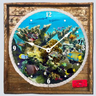 "Coral Jetty" Framed Clock