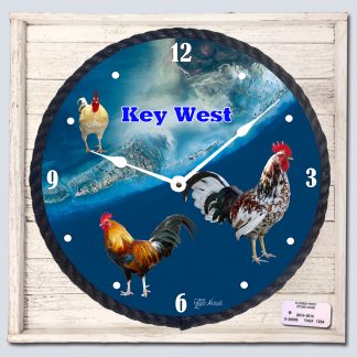 "Florida Keys Satellite View" Framed Clock