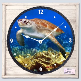"Flying Over the Corals" Framed Clock