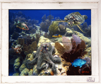 "Octopus on the Corals" Tile Mural