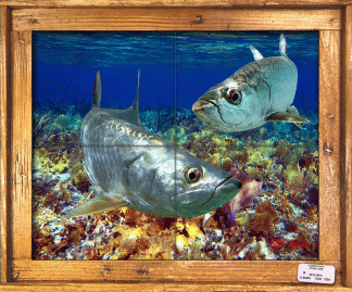 "Two Tarpon in the Shallows" Tile Mural