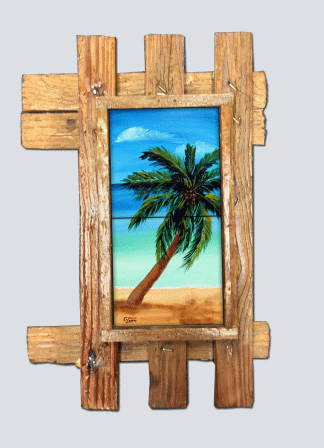 "La Palmera" 2 Tile Mural Lid