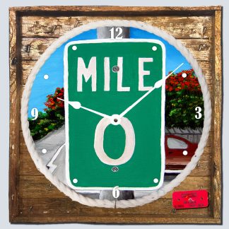 "Mile Marker Zero" Framed Clock