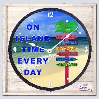 "On Island Time" Framed Clock