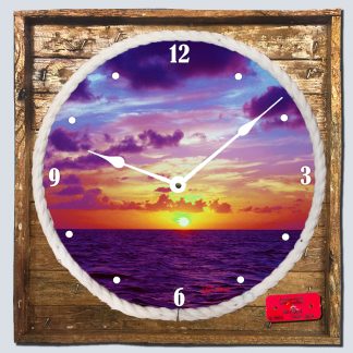 "Sunset on the Water" Framed Clock
