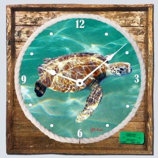 "Turtle by the Beach" Framed Clock