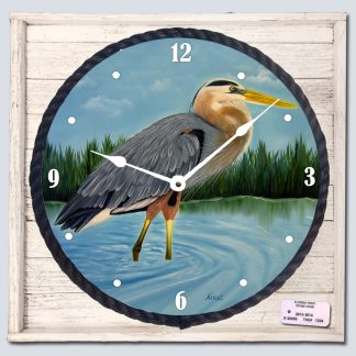 "Wading Blue" Framed Clock