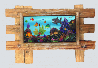 "A Happy Funky Reef" 2 Tile Mural Lid