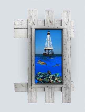 "Alligator Reef Lighthouse" 2 Tile Mural Lid
