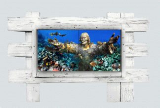"Christ of the Abyss" 2 Tile Mural Lid