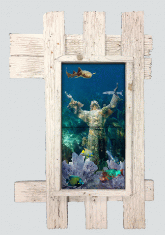 "Christ of the Abyss" 2 Tile Mural Lid
