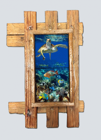 "Cruising the Reef" 2 Tile Mural Lid