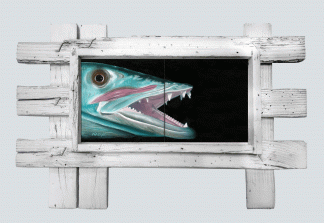 "Fang" 2 Tile Mural Lid