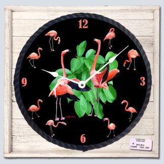 "Flamingo" Framed Clock