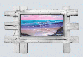 "Footprints in the Sand" 2 Tile Mural Lid