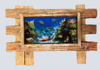 "Grecian Rocks Reef" 2 Tile Mural Lid