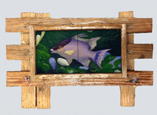 "Hog Wild" 2 Tile Mural Lid