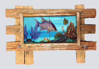 "Hogfish on the Reef" 2 Tile Mural Lid