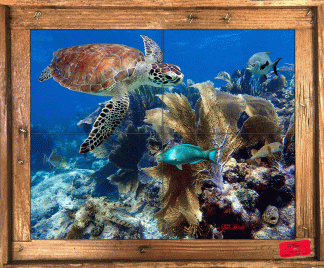 "Incoming Turtle" Tile Mural