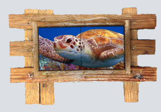 "La Tortuga" 2 Tile Mural Lid