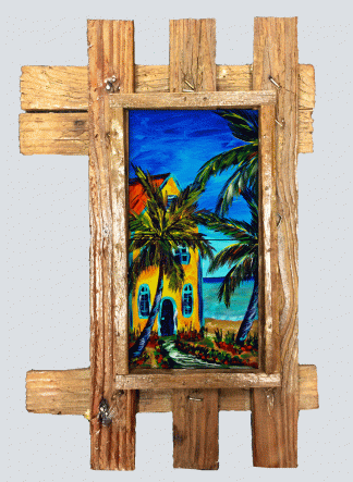 "Living in Paradise" 2 Tile Mural Lid