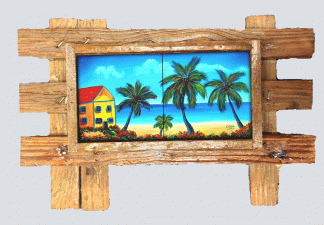 "Margaritaville" 2 Tile Mural Lid