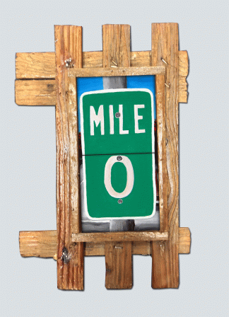 "Mile Marker Zero" 2 Tile Mural Lid