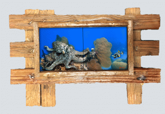 "Octopus and Boxfish" 2 Tile Mural Lid
