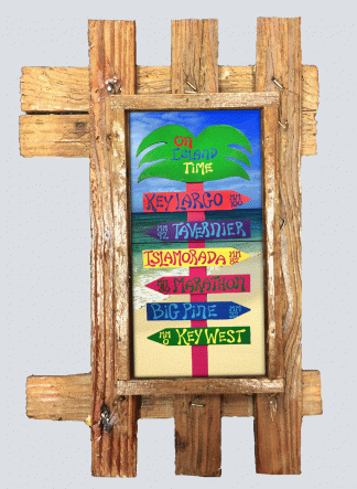 "Mile Marker Sign" 2 Tile Mural Lid