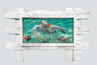 "Sandy Beach" 2 Tile Mural Lid