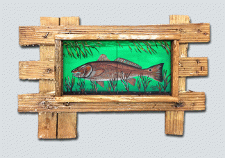 "Skinny Water Red" 2 Tile Mural Lid